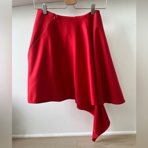 NWT)Vejas bias cut wool red Skirt - Size 26 - Picture 8 of 8